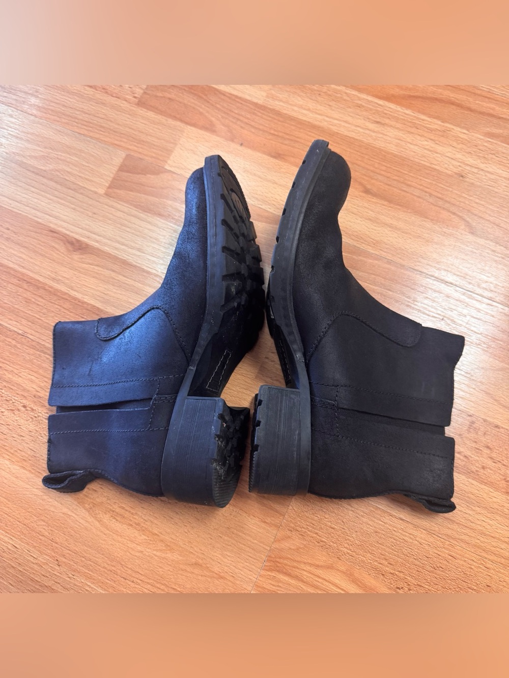 Timberland Mirah Leather Chelsea Ankle Boots 6.5 Round Toe Black - Picture 5 of 9